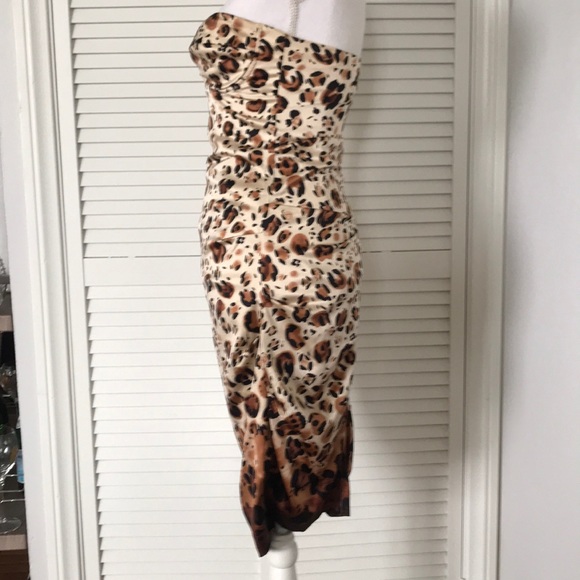 Nicole Miller Collection animal Print strapless - Picture 5 of 6